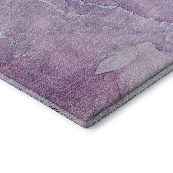 HomeRoots 5' X 8' Purple And Ivory Abstract Area Rug - Durable, Washable, UV Protected for Stylish Homes 646986