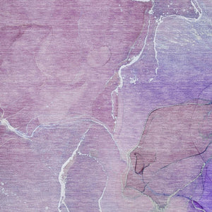 HomeRoots 9' X 12' Purple And Ivory Abstract Area Rug - Durable, Washable, UV-Protected for Busy Homes! 646989