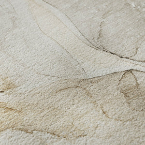 HomeRoots 8' Beige and Ivory Abstract Washable Round Rug - Durable, Stylish, Fade-Resistant for Modern Homes 646999