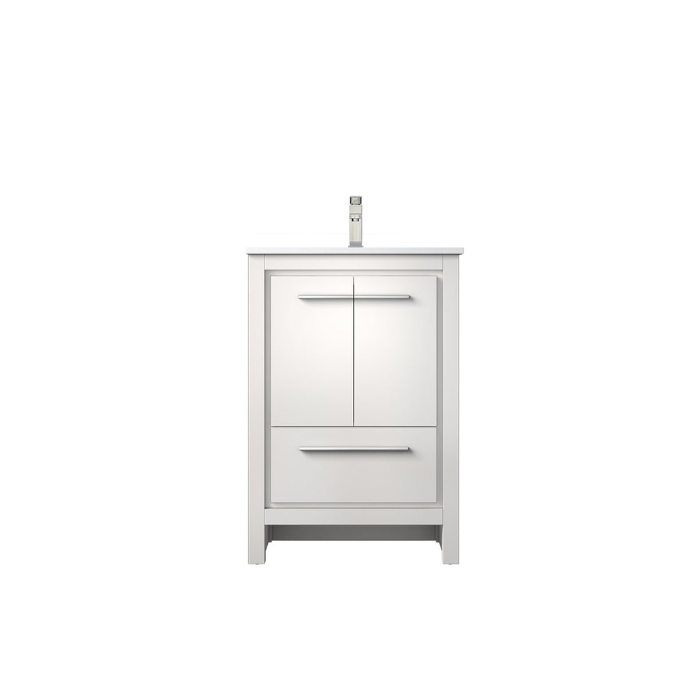 English Elm White Bath Vanity With Quartz Top & Brushed Nickel Faucet – Compact Storage For Modern Bathrooms B2731P259271-GIGA