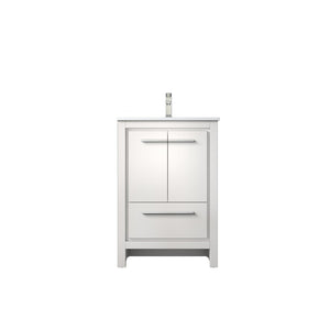 English Elm White Bath Vanity With Quartz Top & Brushed Nickel Faucet – Compact Storage For Modern Bathrooms B2731P259271-GIGA