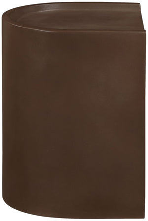 Meridian Furniture Avenda Sculptural Concrete End Table with Geometric Cutout for Indoor Outdoor Living Spaces Brown 646Brown-ET