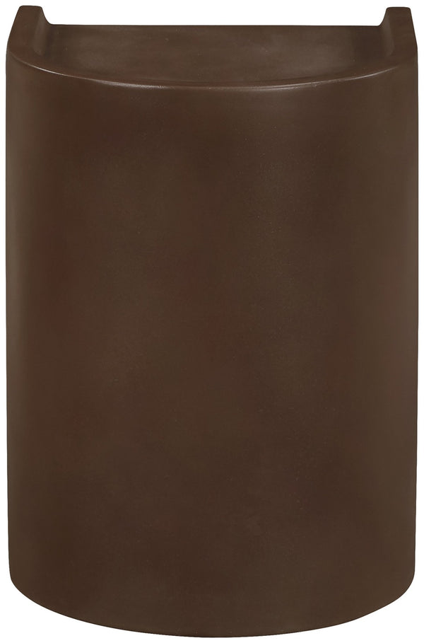 Meridian Furniture Avenda Sculptural Concrete End Table with Geometric Cutout for Indoor Outdoor Living Spaces Brown 646Brown-ET