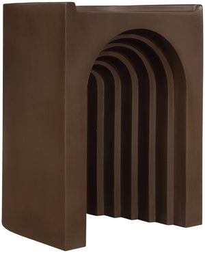 Meridian Furniture Avenda Sculptural Concrete End Table with Geometric Cutout for Indoor Outdoor Living Spaces Brown 646Brown-ET
