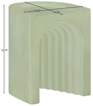 Meridian Furniture Avenda Sculptural Concrete End Table with Geometric Cutout for Indoor Outdoor Living Spaces Green 646Green-ET
