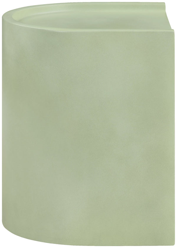Meridian Furniture Avenda Sculptural Concrete End Table with Geometric Cutout for Indoor Outdoor Living Spaces Green 646Green-ET