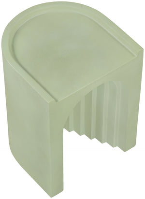 Meridian Furniture Avenda Sculptural Concrete End Table with Geometric Cutout for Indoor Outdoor Living Spaces Green 646Green-ET