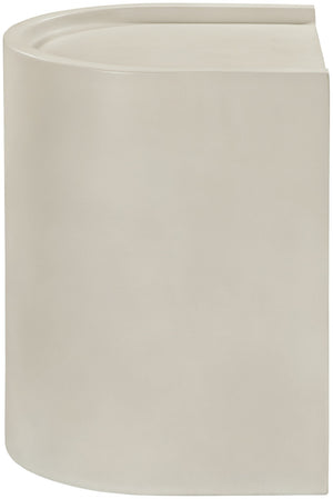 Meridian Furniture Avenda Sculptural Concrete End Table with Geometric Cutout for Indoor Outdoor Living Spaces Taupe 646Taupe-ET