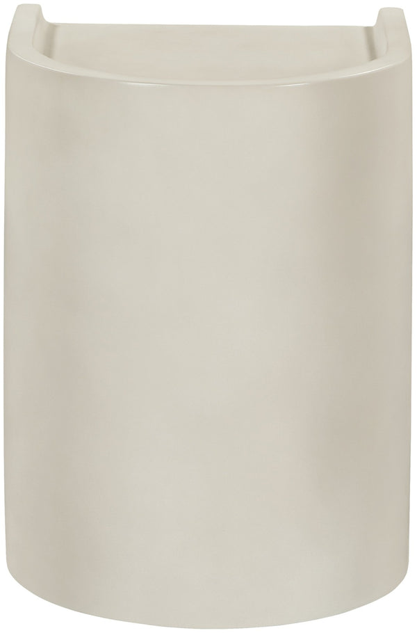 Meridian Furniture Avenda Sculptural Concrete End Table with Geometric Cutout for Indoor Outdoor Living Spaces Taupe 646Taupe-ET