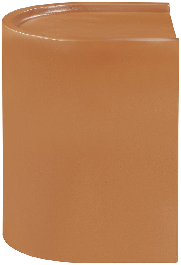 Meridian Furniture Avenda Sculptural Concrete End Table with Geometric Cutout for Indoor Outdoor Living Spaces Terracotta 646Terracotta-ET