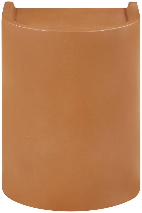 Meridian Furniture Avenda Sculptural Concrete End Table with Geometric Cutout for Indoor Outdoor Living Spaces Terracotta 646Terracotta-ET