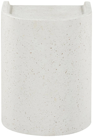 Meridian Furniture Avenda Sculptural Concrete End Table with Geometric Cutout for Indoor Outdoor Living Spaces Terrazzo 646Trzo-ET
