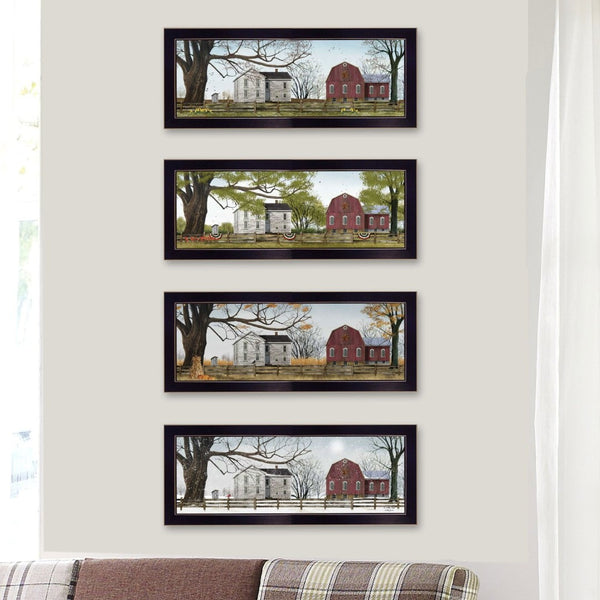 English Elm Trendy Decor 4u Billy Jacobs Pastoral Seasons Wood Framed Art for Farmhouse Living B06786894