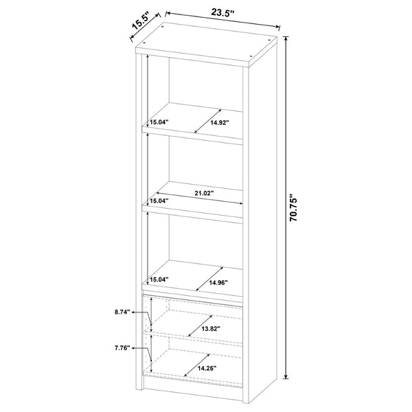 English Elm Sloat Matte Black Modular Entertainment Center with Media Towers and Open Shelving B062S01706