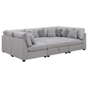 English Elm Lafayette Modular Sectional Sofa with Storage Ottoman and Down Feather Cushions B062S01445