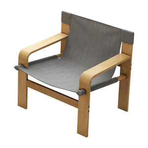 English Elm Detachable Oak Accent Chair with Solid Wood Frame, Wide Armrest, Removable Washable Linen Cover DARK GREY W2336P251806