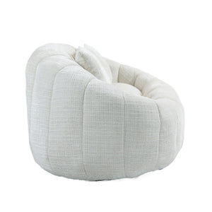 English Elm Bean Bean Bag Sofa High-Density Memory Foam Two-Seater Lounger High Back Chenille Cozy Support Beige W395P181433