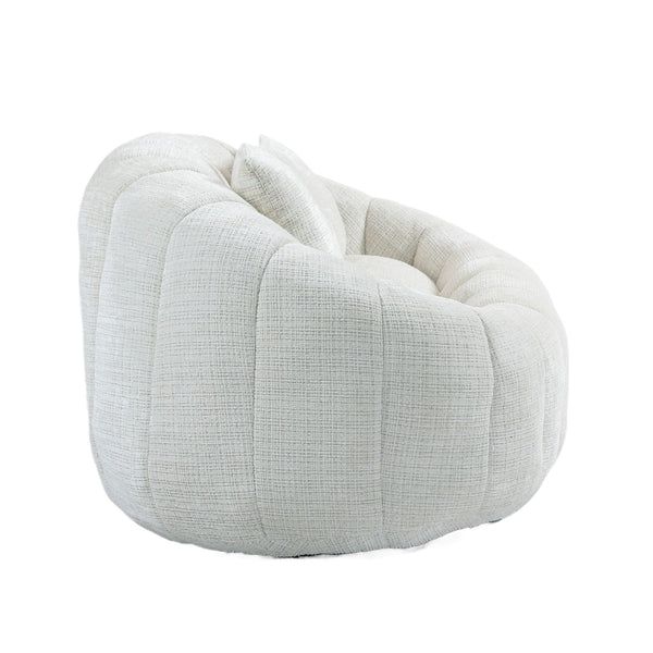 English Elm Bean Bean Bag Sofa High-Density Memory Foam Two-Seater Lounger High Back Chenille Cozy Support Beige W395P181433