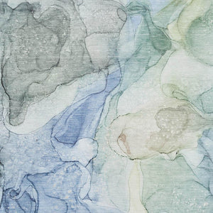 HomeRoots 5' X 8' Abstract Blue and Ivory Washable Area Rug with UV Protection for Busy Homes & Kids 647004