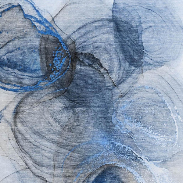HomeRoots 5' X 8' Navy Blue & Ivory Abstract Area Rug - Durable, Washable, UV Protected for Busy Homes! 647034