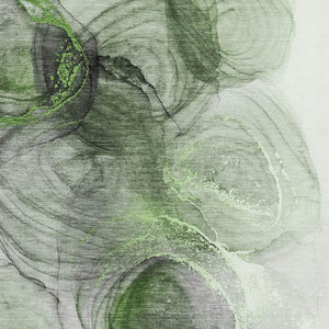 HomeRoots 9' X 12' Stylish Olive Green and Ivory Abstract Washable Area Rug with UV Protection for Home Decor 647043