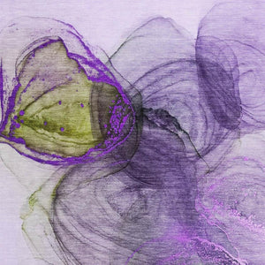 HomeRoots 9' X 12' Vibrant Purple, Green & Ivory Abstract Washable Area Rug with Stain Resistance & UV Protection 647049