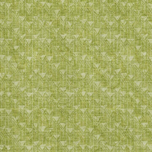 HomeRoots 5' X 8' Fern Green & Ivory Geometric Area Rug - Washable, UV Protected, Stain Resistant & Durable 647052