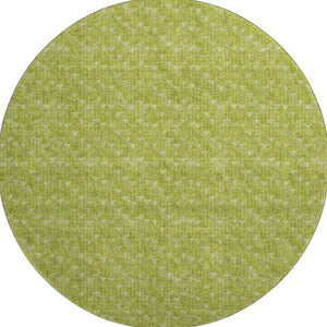HomeRoots 8' Fern Green & Ivory Geometric Washable Round Rug – Durable, Stylish, UV-Protected for Any Space! 647053