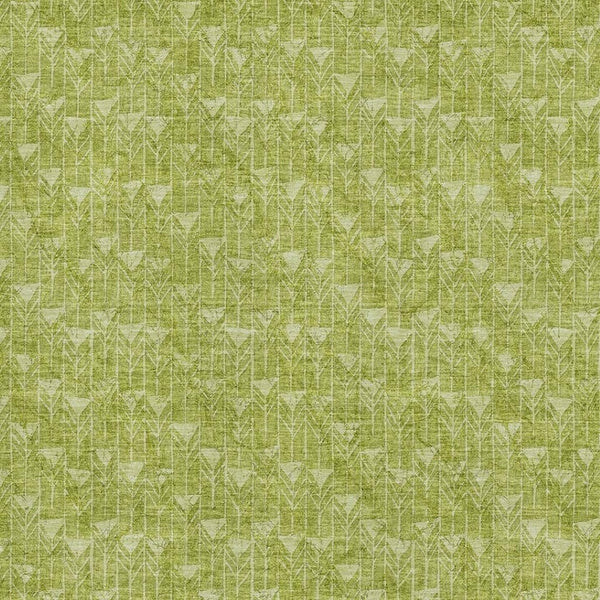 HomeRoots 10' X 14' Fern Green Geometric Area Rug - Washable, Stain Resistant & UV Protected for Busy Homes 647056