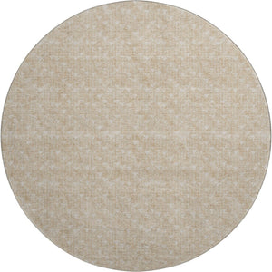 HomeRoots 8' Beige and Ivory Geometric Round Rug - Stylish, Washable, UV-Protected for Any Space, Pets & Kids! 647059