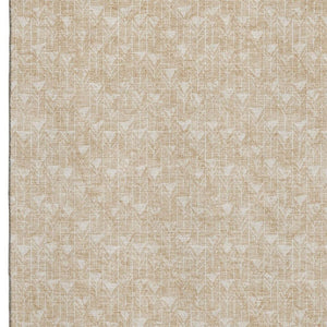 HomeRoots 8' X 10' Beige and Ivory Geometric Area Rug – Washable, UV Protected, Durable, and Stylish Design 647060