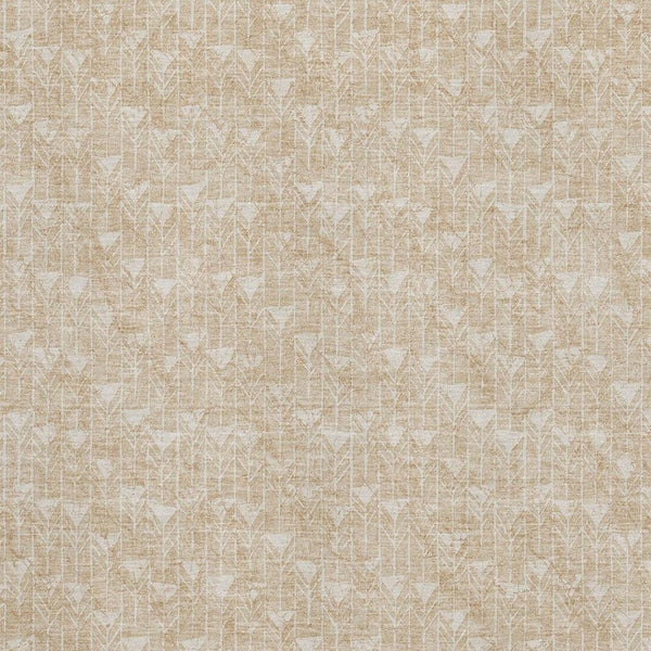 HomeRoots 9' X 12' Modern Beige & Ivory Geometric Washable Area Rug – Stain Resistant & UV Protected Design 647061
