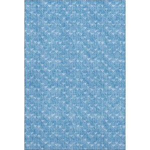 HomeRoots 8' X 10' Blue and Ivory Geometric Washable Area Rug – Stylish, Durable, UV-Protected for Every Room! 647066
