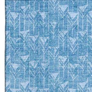 HomeRoots 8' X 10' Blue and Ivory Geometric Washable Area Rug – Stylish, Durable, UV-Protected for Every Room! 647066