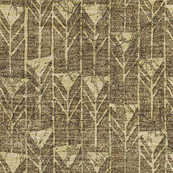 HomeRoots 5' Brown and Ivory Geometric Area Rug - Washable, UV Protected, Durable for Busy Homes & Stylish Decor 647070