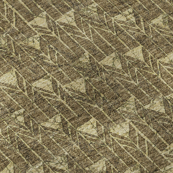 HomeRoots 8' Brown and Ivory Geometric Round Rug - Stylish, Washable, UV-Protected, Ideal for Busy Homes! 647071