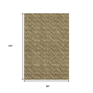 HomeRoots 8' X 10' Brown & Ivory Geometric Area Rug – Washable, UV-Protected, Durable & Stylish for Any Space 647072