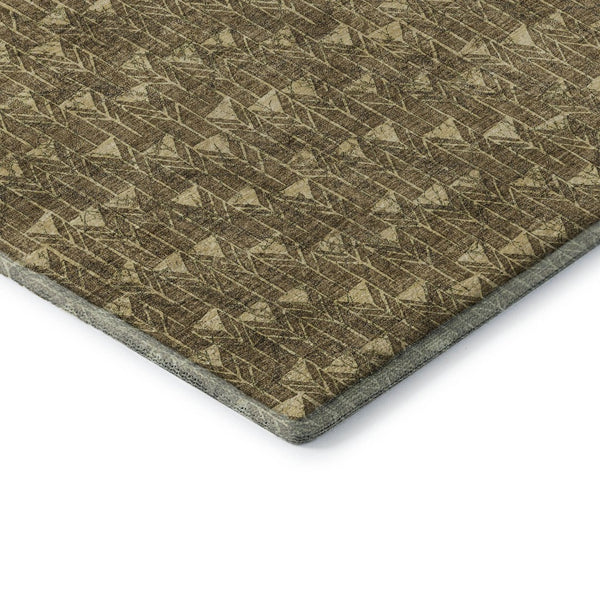 HomeRoots 8' X 10' Brown & Ivory Geometric Area Rug – Washable, UV-Protected, Durable & Stylish for Any Space 647072