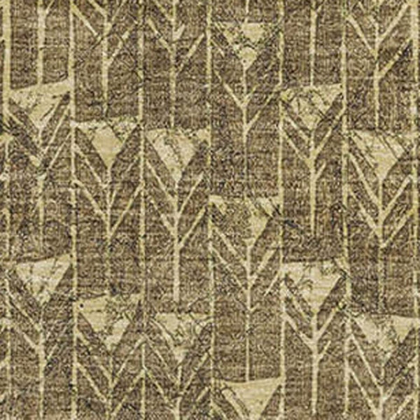 HomeRoots 9' X 12' Brown and Ivory Geometric Area Rug - Washable, UV-Protected, Stain-Resistant for High-Traffic Homes 647073