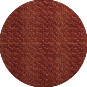 HomeRoots 8' Washable Burgundy and Brown Geometric Round Rug with UV Protection for High-Traffic Areas 647077