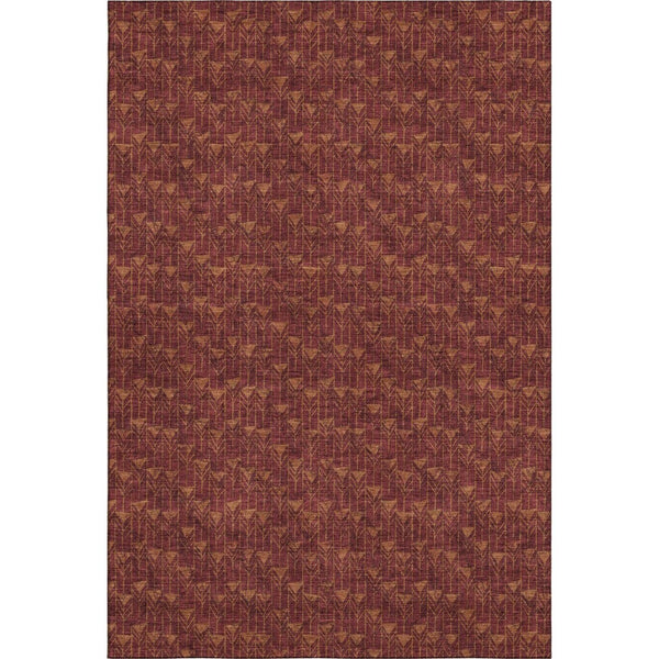 HomeRoots 8' X 10' Burgundy & Brown Geometric Area Rug - Washable, UV Protected, Stylish & Durable Floor Covering 647078