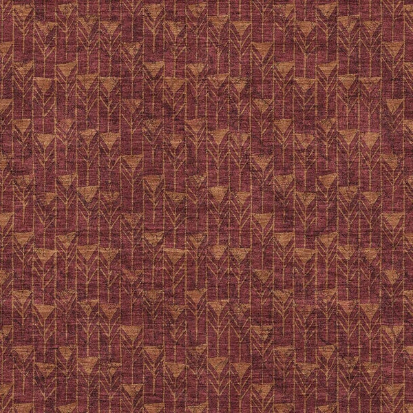 HomeRoots 8' X 10' Burgundy & Brown Geometric Area Rug - Washable, UV Protected, Stylish & Durable Floor Covering 647078