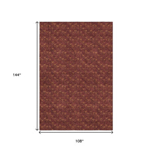 HomeRoots 9' x 12' Burgundy and Brown Geometric Area Rug – Stylish, Washable, UV-Protected for Modern Homes 647079