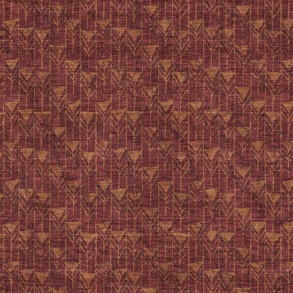 HomeRoots 9' x 12' Burgundy and Brown Geometric Area Rug – Stylish, Washable, UV-Protected for Modern Homes 647079