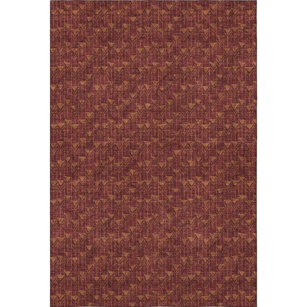 HomeRoots 10' X 14' Burgundy Geometric Washable Area Rug - Stain-Resistant, UV Protected, Modern Design 647080