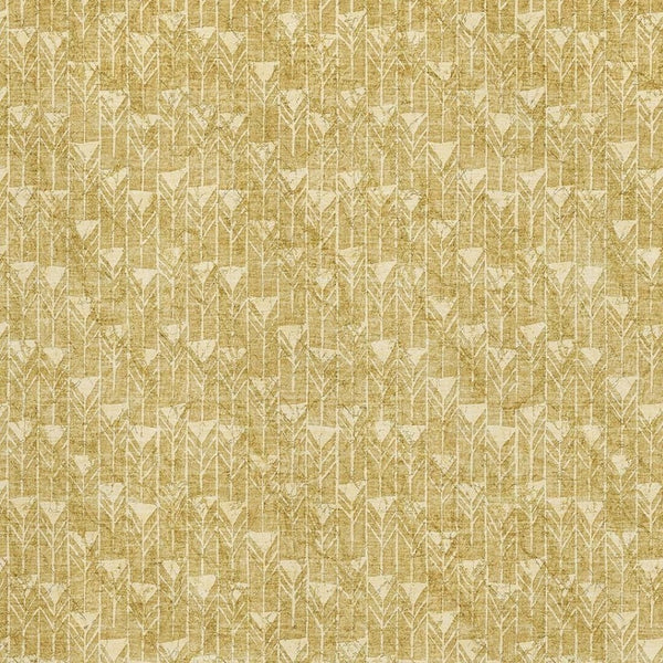 HomeRoots 9' X 12' Gold and Ivory Geometric Area Rug - Washable, UV-Protected, Durable Design for Family Life 647085
