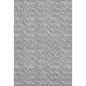HomeRoots 5' X 8' Gray And Ivory Geometric Washable Area Rug - Durable, Stain Resistant, UV Protected Design 647088