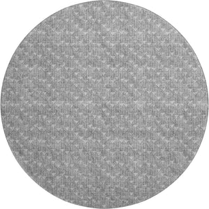 HomeRoots 8' Gray And Ivory Geometric Round Rug – Washable, UV Protected, Stain Resistant, Perfect for Modern Spaces 647089