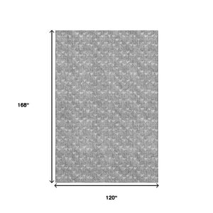 HomeRoots 10' Gray and Ivory Geometric Washable Area Rug - UV Protected, Durable, Easy-Clean, Stylish Design 647092