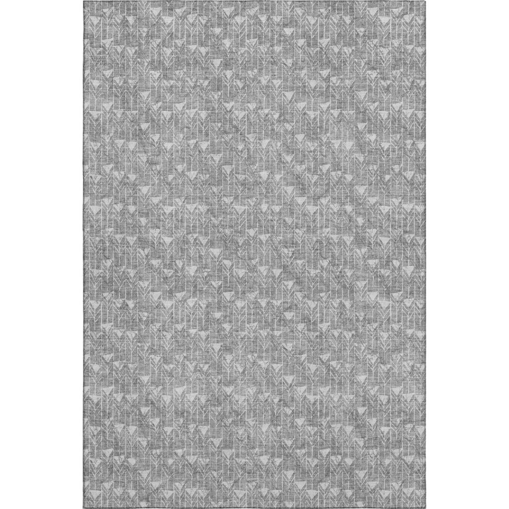 HomeRoots 10' Gray and Ivory Geometric Washable Area Rug - UV Protected, Durable, Easy-Clean, Stylish Design 647092